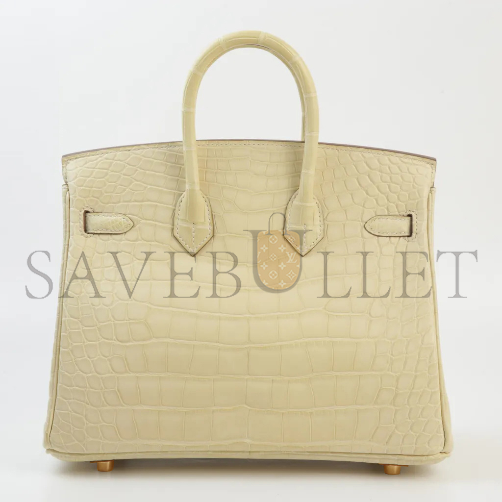 HERMÈS MASTER BIRKIN 30 CROCODILE LEATHER VANILLA GOLD BUCKLE H041367CK39 (30*22*16cm)